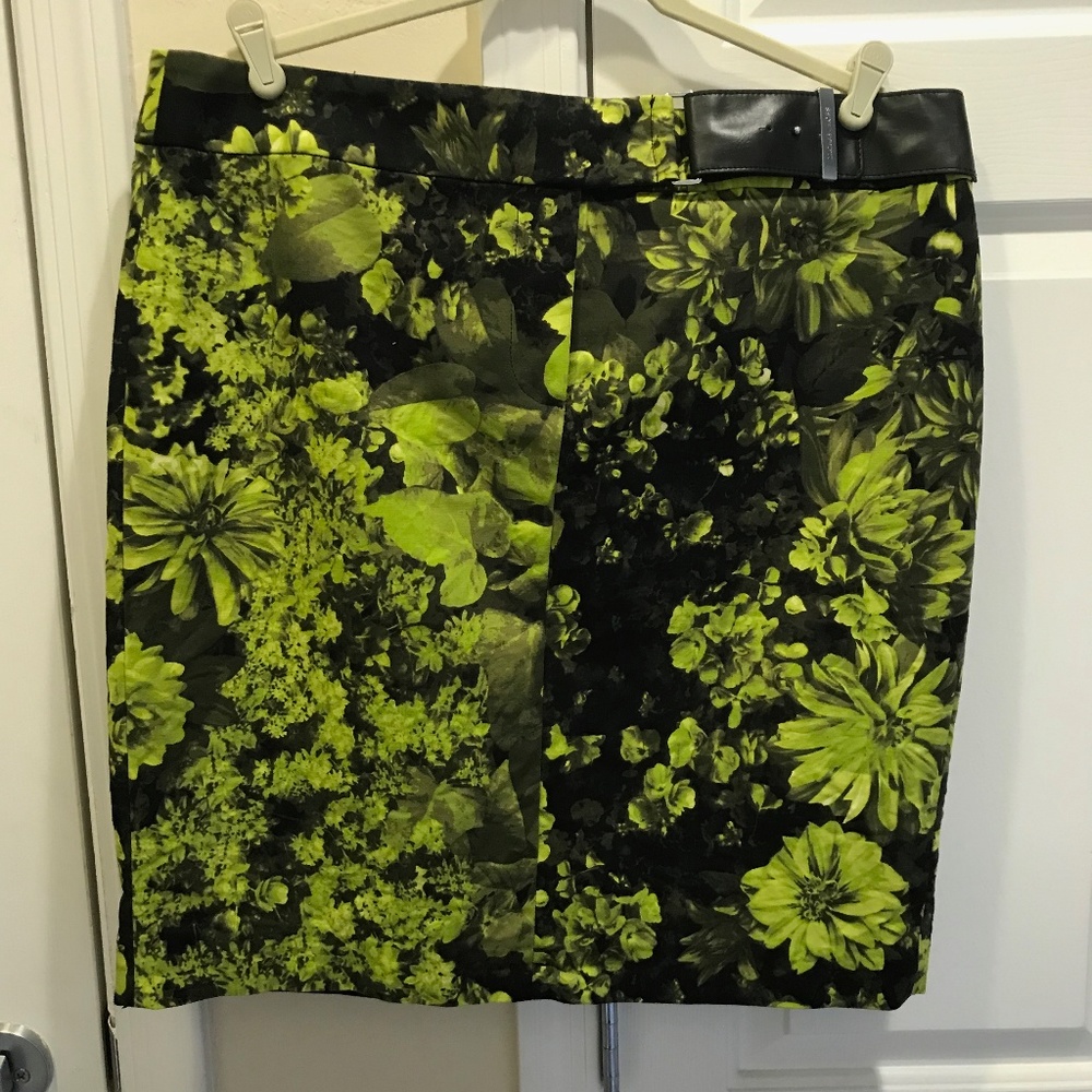 Michael Kors Black and Lemon floral print skirt